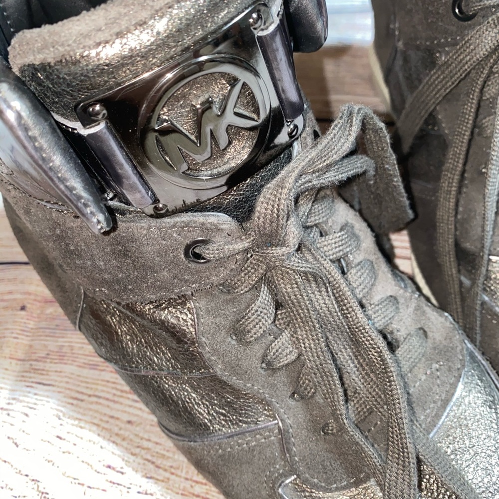Michael Kors Suede and Metallic High Top Sneakers - Picture 4 of 8